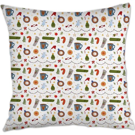 Housse de coussin 45x45 cm en polyester cachée zippée pour canapé, lit, salon, chambre (1/5)