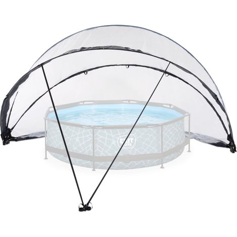Exit Toys – Dôme de piscine au sol ECO EXIT ø460cm – Arceaux en fibre de verre – Fixation sur sol dur ou mou – Protection contre vent et salissures (1/7)