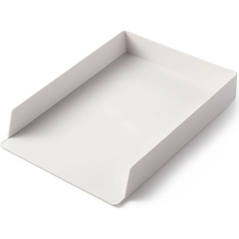 Boîte de rangement de bureau Boîte de rangement polyvalente pour tiroir de bureau Organiseur en plastique Lot de 2 corbeilles à courrier Blanc (1/5)