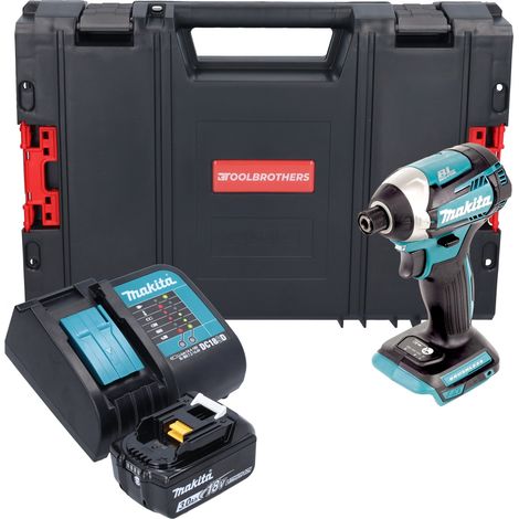 Makita DTD 154 SF1J-R Akku Schlagschrauber 18V 1/4" 175Nm Brushless + 1x Akku 3,0 Ah + Ladegerät + RHINO (1/5)