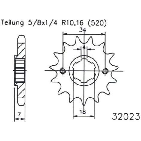 Pignon - 520 - 14 Dents - Made in Germany