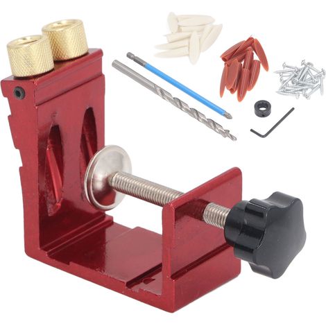 Kit de gabarit de trou de poche en alliage d'aluminium, Guide de perçage de cheville Oblique réglable pour le travail du bois