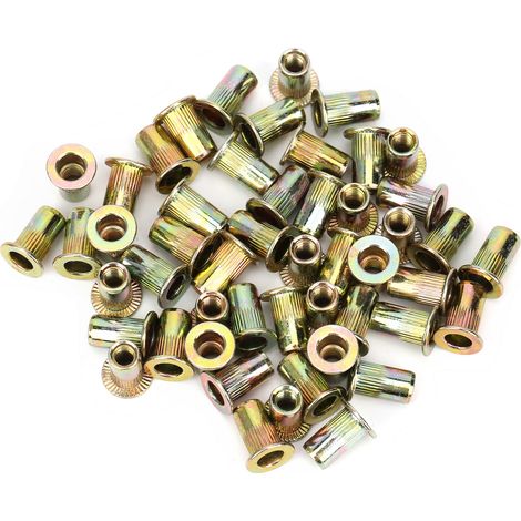 150 écrous à sertir galvanisés M4 colorés pour un rivetage rapide des pièces de quincaillerie automobile (1/5)
