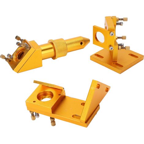 Support de fixation tête laser complète avec objectif et cadre de gravure, accessoire doré 63,5 mm pour machine de marquage. (1/5)