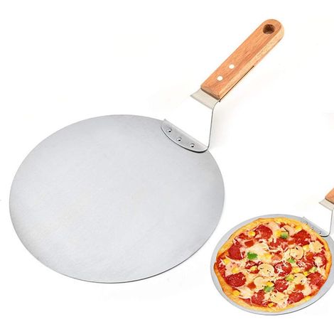 Pelle à pizza ronde en acier inoxydable pour la cuisson des pizzas maison （10 Pouce） (1/5)