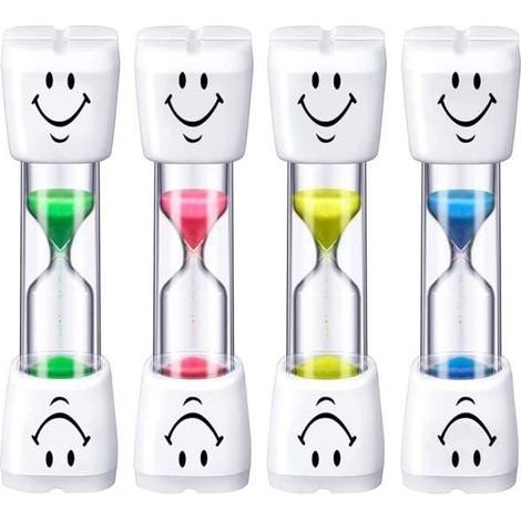 Sanduhr – Mehrfarbig – 4-teilig – PVC und Borosilikatglas – 3 Minuten – Attraktives Design