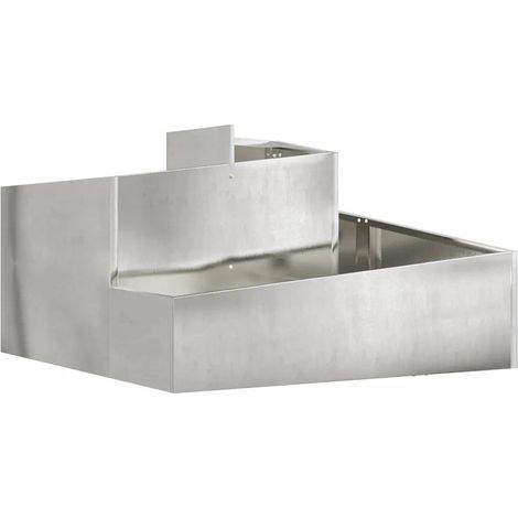 Cache-pot de jardin moderne design industriel 80 x 80 x 50 cm en acier inoxydable argent (1/5)