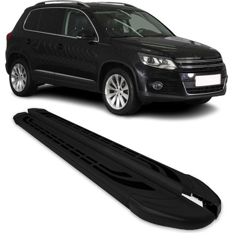 Marchepieds Latéraux pédale Compatible avec VW Tiguan 2007-2016 Aluminium Noir 2Pcs