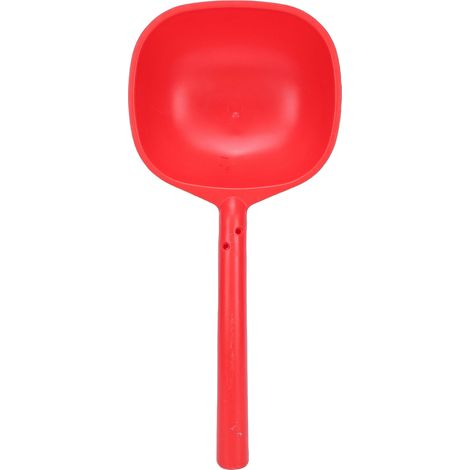 Cucharón de mango largo, regadera grande de plástico rojo para cocina, baño, jardín y granja. (1/5)