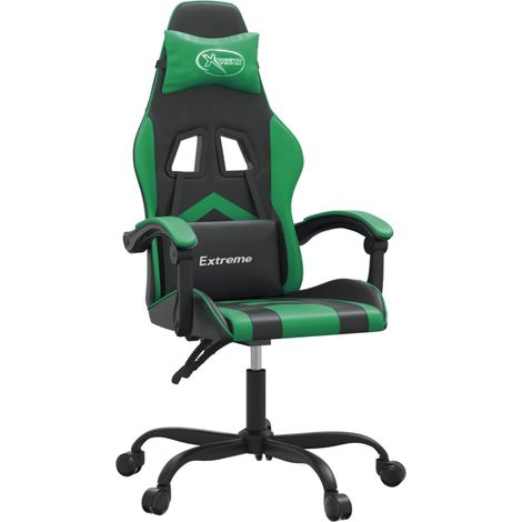 Maison Exclusive - Sedia da Gaming Nera e Verde in Similpelle