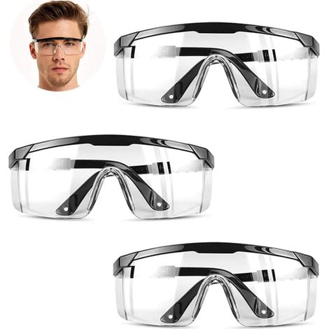 CSPARKV (14×14×5.3cm)3Pack Goggles, Anti-Fog and UV Protection, Clear Glasses, Kids Glasses, Nerf Gun Battles, Construction, DIY, Lab, Welding, Chemistry, Personal Use (1/3)