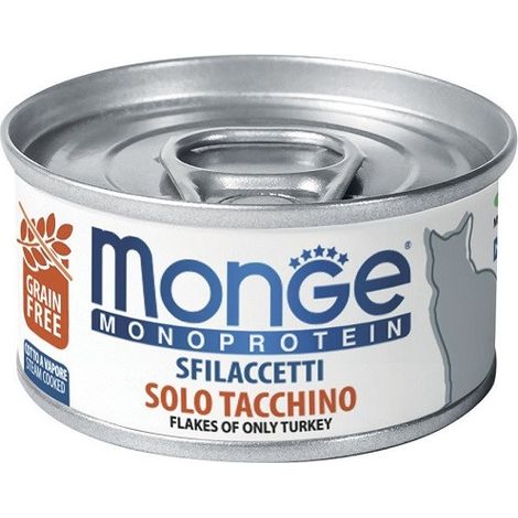 Gatto - Sfilaccetti Monoprotein Tacchino Monge 80 gr (1/3)