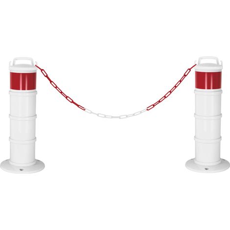 Kit de 2 balises modulables Blanche avec une bande rétroréfléchissante Rouge - 1090514