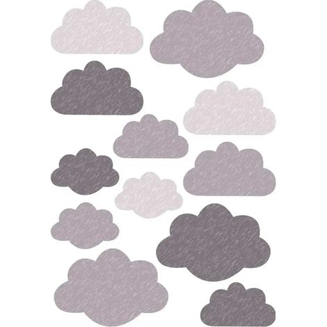 Buokids stickers muraux nuages gris