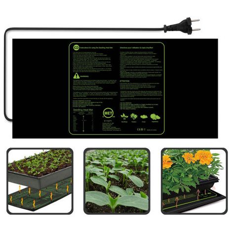 RHG 100W Coussin Chauffant Pour Semis Durable Étanche Fleur Fruits Légumes Numérique Semis Croissance Germination Élevage Starter Pad, 12259Cm (1/4)