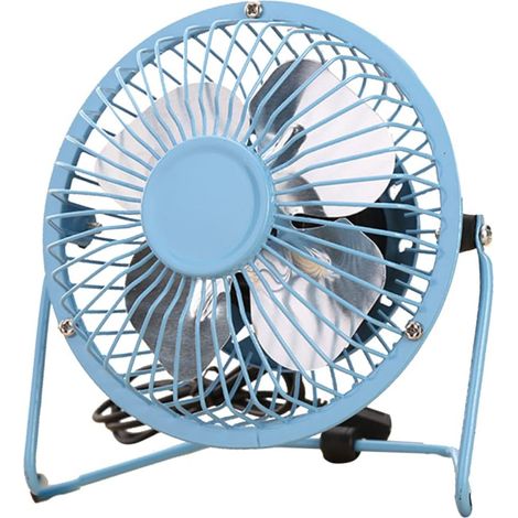 1 Ventilateur USB, Métal, Portable, Bureau, Bleu (1/5)