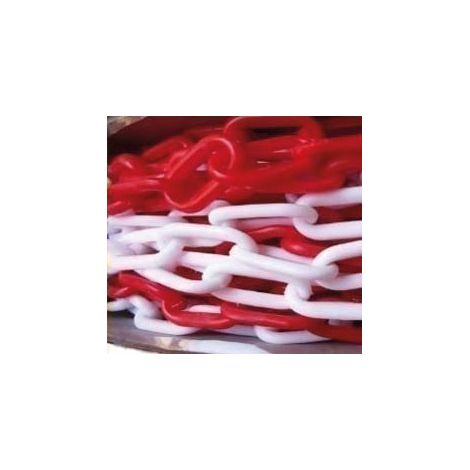 Catena per bancomat in plastica bianca e rossa da 25 m per segnaletica e delimitazione.