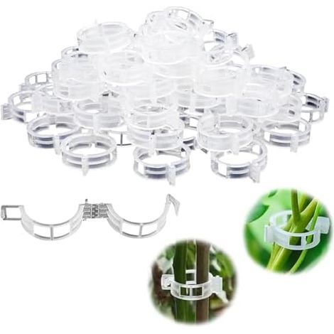 200 Pièce Clips de Support Plantes, Attache Tomates Clips, Tuteur Plante Grimpante Vigne, Clip pour Croissance Droit et Plus Sain, Plantes Légumes, Vignes, Fleurs - (1/5)