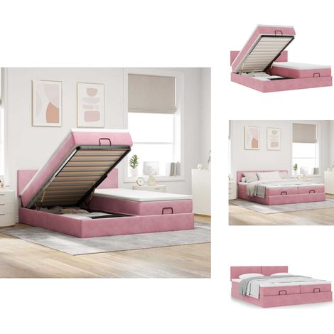 Cadre de lit ottoman avec matelas rose 200x200 cm velours - Cadre De Lit Ottoman - Cadres De Lit Ottoman - Cadre De Lit - Cadre De Lit Avec Rangement (1/5)