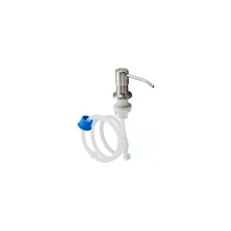 Dispenser di sapone da cucina, acciaio inox, erogatore di sapone per lavello, accessori da cucina (argento) - Crezuo