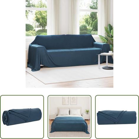 Sofaabdeckung -  Überwurfdecke Marineblau 350 x 270 cm Fleece