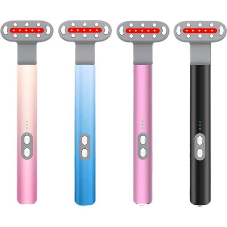 Instrument de beauté pour les yeux, rouleau massage contour des yeux, anti-poches, soulage la fatigue, lumière 7 couleurs, compresse chaude et froide, massageur vibrant anti-rides (1/2)