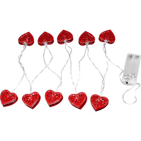 Guirlande Lumineuse LED - 10 Ampoules - Fil Vert - Alimentation Piles AA - 1,65 M - Décoration Fêtes Mariages Anniversaires (1/5)