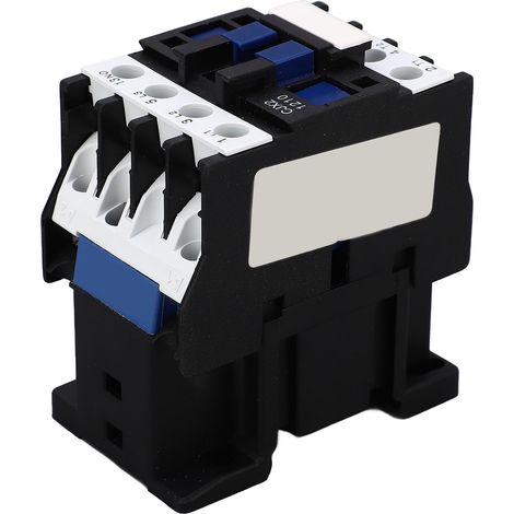 Contacteur modulaire CJX2-12 (CJX2-1210) 110V AC, 12A, rail DIN, 3 pôles, contacts argent, 1NO, basse tension. (1/5)