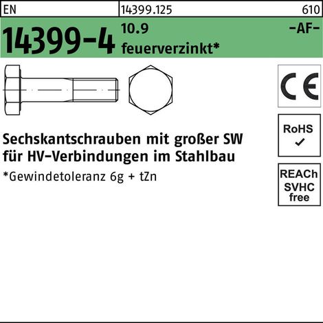 Sechskantschraube EN 14399-4 M12x 55 10.9 feuerverz. 1 Stück FRIEDBERG (1/2)
