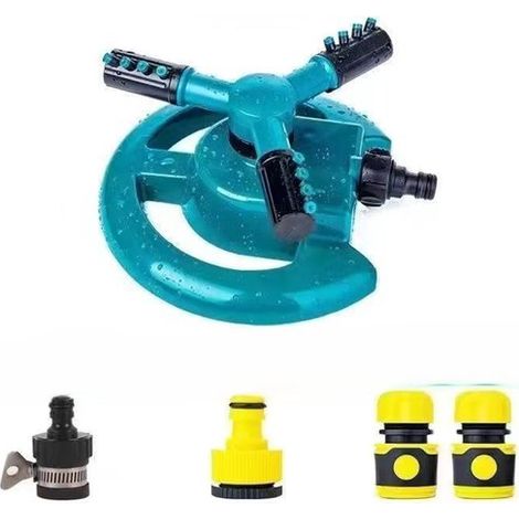 Arroseur de pelouse rotatif à 360 degrés - Arroseur automatique à 3 bras - arroseurs pour jardin - pour tuyau d'arrosage - grands arroseurs couvrant (1/5)