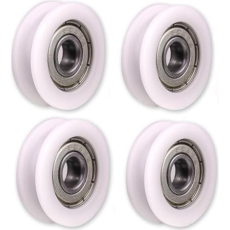 ATOPLEE Lot de 4 Roulettes en Nylon à Rainure - pour Portail Coulissant, Barres d'Angle, Tiroirs - Dimensions 6x28,8x8,2mm (±0,2mm) / 0,24x1,13x0,32 Pouces (1/5)