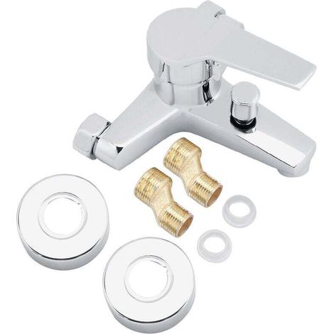 Robinet mitigeur de douche mural robuste et durable dans la salle de bain (1/4)