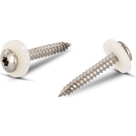 Vis tôle Tête cylindrique TC TORX T15 + Rondelle Nylon 3.9X16 Inox A2 Naturel-1 pièce