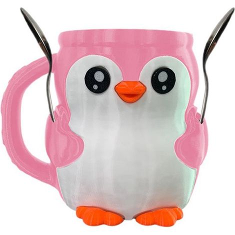 1 Farbe: siehe Foto. Material: PLA. Niedlicher Pinguin-Eisbecherhalter.