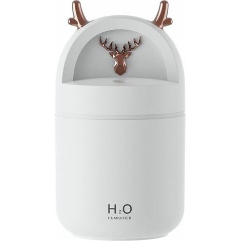 Mini humidificador Fawn, pequeño humidificador USB silencioso para el hogar (blanco) (1/4)