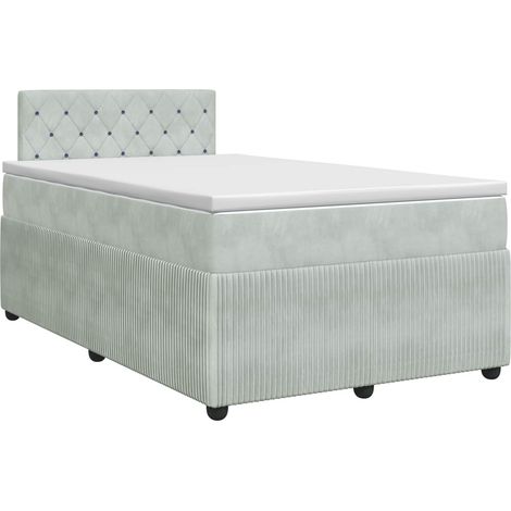 Maison Exclusive - Letto box spring con materasso Grigio Chiaro 120 x 200 cm (1/5)