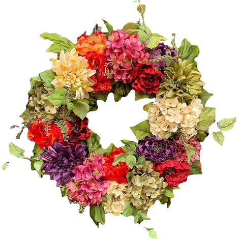 Guirlande Porte - Guirlande Artificielle Pivoine et Hortensia - Pour Porte d'Entrée Extérieure ou Intérieure - 45 cm - 1 Pièce (1/5)