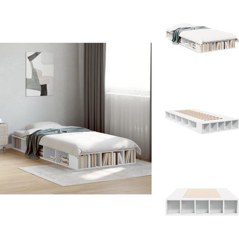 Cadre de lit sans matelas blanc 90x190 cm - Cadre De Lit - Lit Simple - Lit Blanc - Meuble Chambre - Literie (1/5)