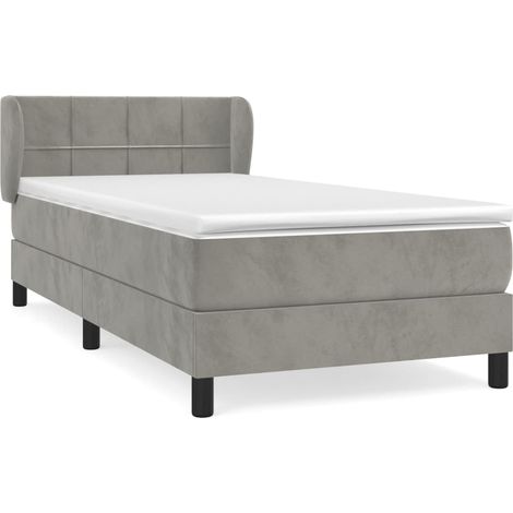 Maison Exclusive - Boxspringbett mit Matratze Hellgrau 90x200 cm