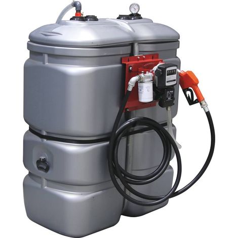 Drakkar Equipement – Cuve de stockage gasoil double paroi 750L – Station à gasoil 230V 60 l/min – Pistolet automatique et filtre intégré