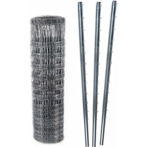 200m Wildzaun Forstzaun Weidezaun Knotengeflecht 150/19/15+ Z-Profil Zaunpfosten (1/5)