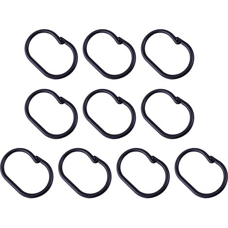 Lot de 100 crochets de rideau de douche avec verrouillage, accessoires de salle de bain antidérapants pour tringles de tension et auvents d'extérieur (1/4)