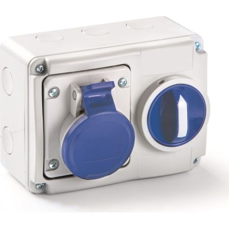 Verriegelte steckdose 2polig + erde 16a 220v rosi - 14.3214b6