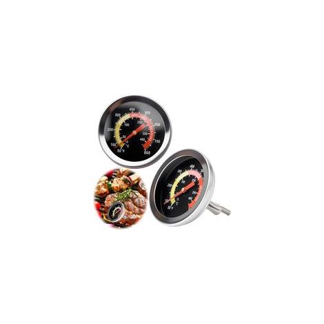 Lot de 2 thermomètres à charbon pour barbecue, cadran de 52 mm, pour four, agneau, bœuf, pizza (1/4)