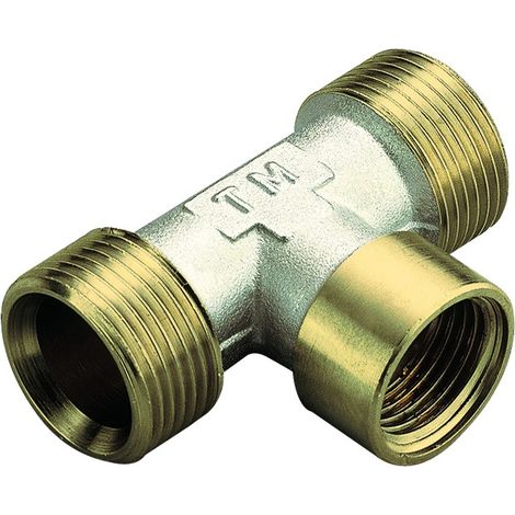 RACCORDO A T FEMMINA IN OTTONE GIALLO MODELLO WATERBLOCK-GN 3/4   TIEMME RACCORDERIE SPA
