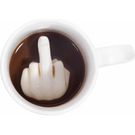 Witzige Tasse mit versteckter Botschaft, humorvolles Geschenk „Up Yours Prank“ 300 ml