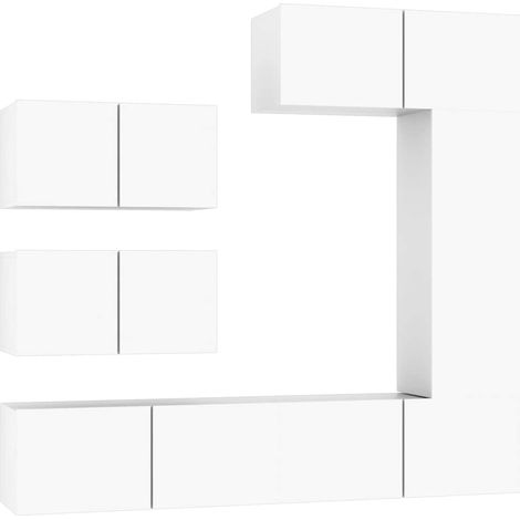 Maison Exclusive - Set di Mobili Porta TV 6 pz Bianco in Legno Multistrato (1/5)