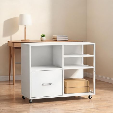 Meuble de rangement de bureau blanco 80 x 40 x 65,5 cm (1/5)