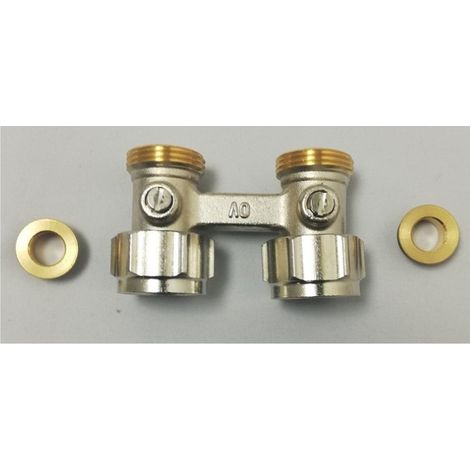 Oventrop 1015813 AHBT-DR Bloque de conexión bitubo integrado Recto 3/4" Multiflex