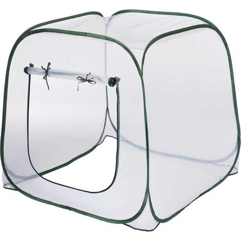 Serre de jardin Pop-Up 100x100x100 cm – Toile polyéthylène transparent 0,8 mm – Protection anti-UV pour cultures – Pliable et peu encombrante – Nature